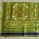Pochampally Silk Saree with Temple Border & Checks - Green Blue