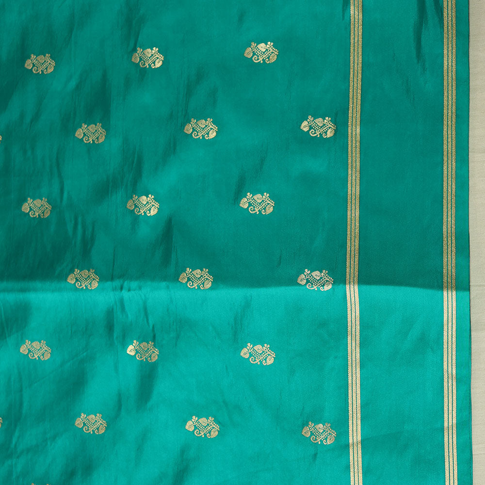 Gajji Silk Saree - Teal Green