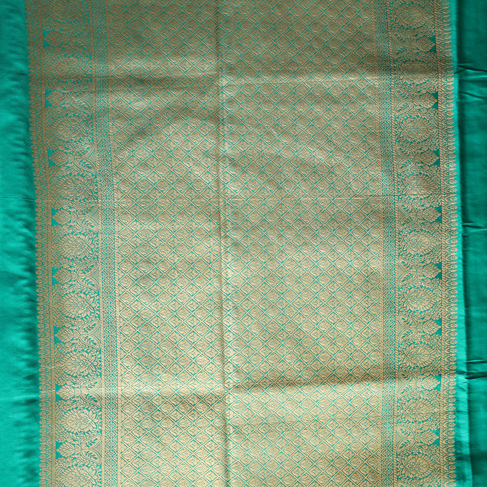 Gajji Silk Saree - Teal Green