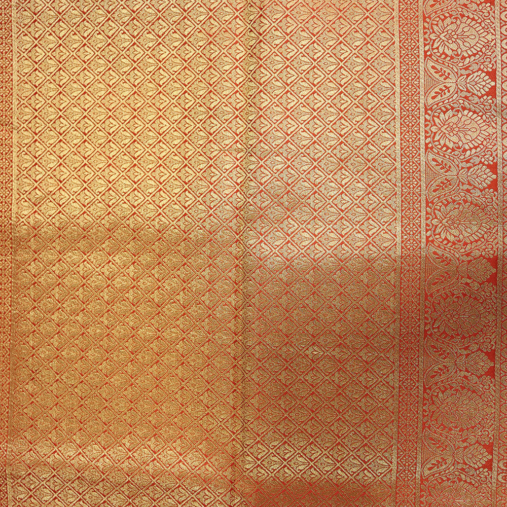 Gajji Silk Saree - Orange