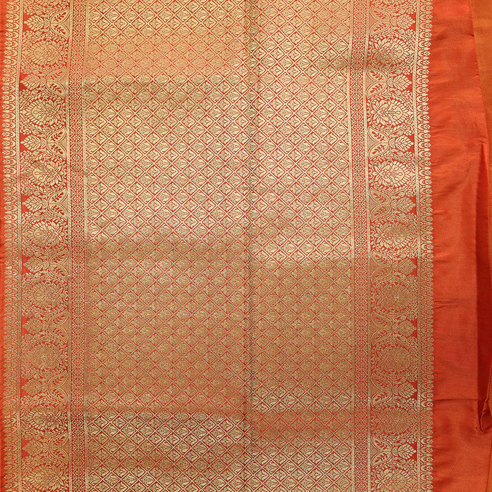 Gajji Silk Saree - Orange