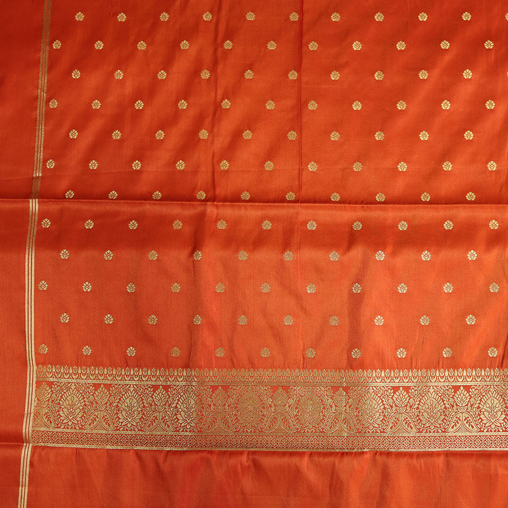 Gajji Silk Saree - Orange