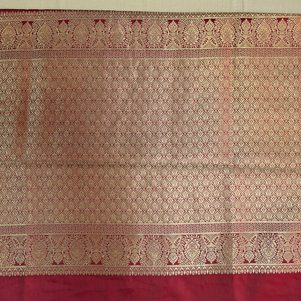 Gajji Silk Saree - Dark Red