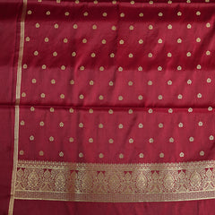 Gajji Silk Saree - Dark Red