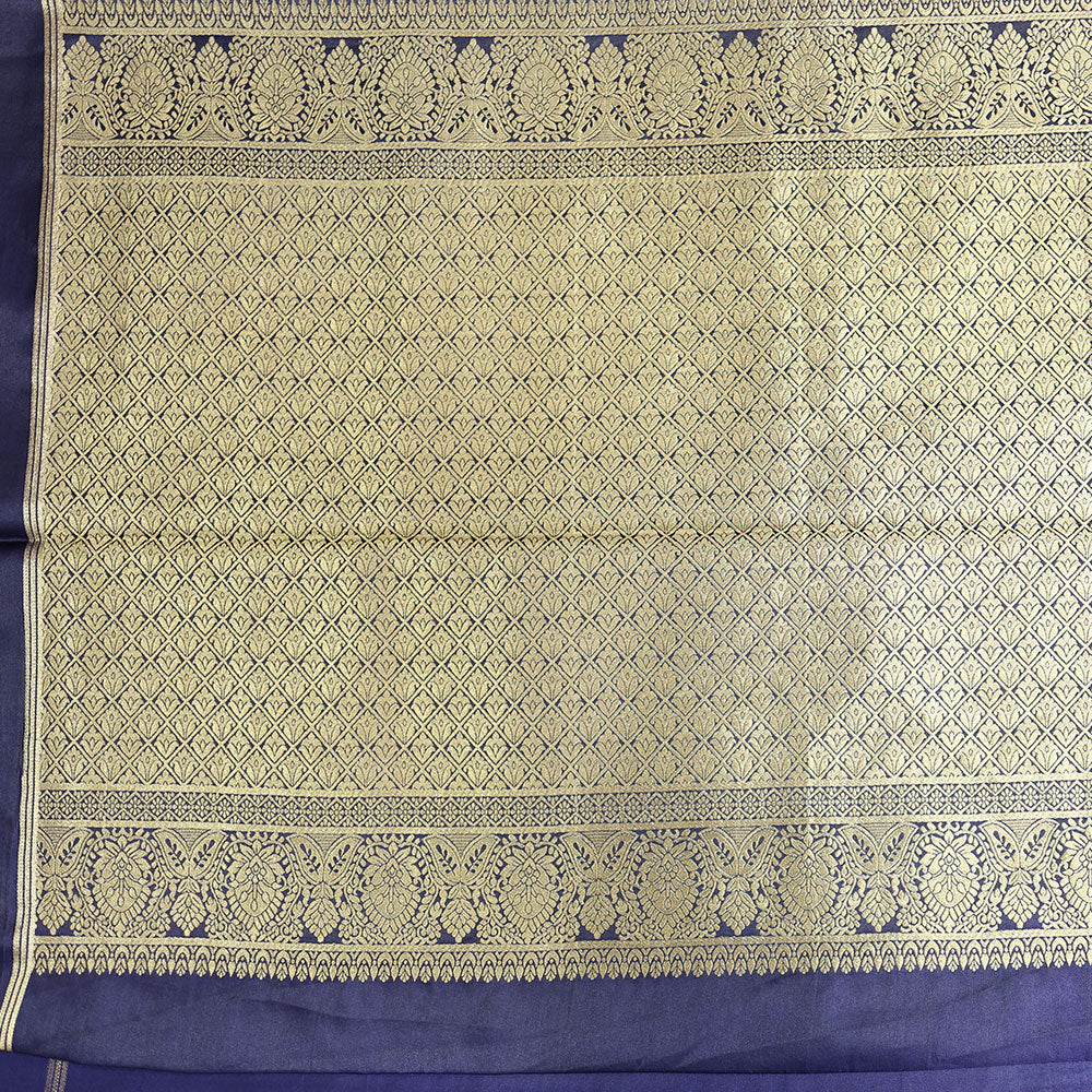 Gajji Silk Saree - Navy Blue