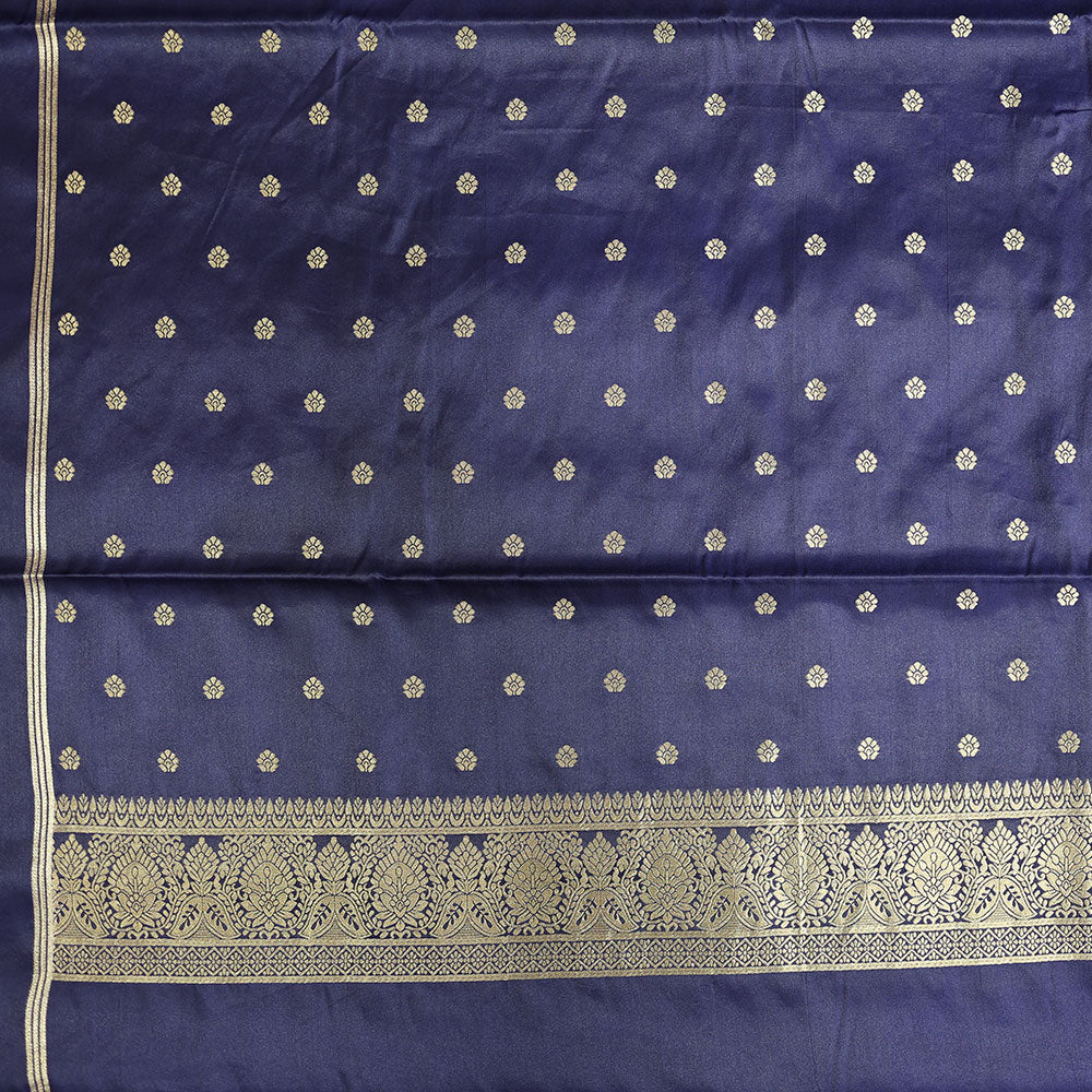 Gajji Silk Saree - Navy Blue