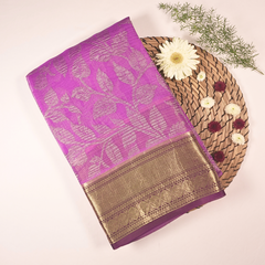 Purple Kora Silk Saree