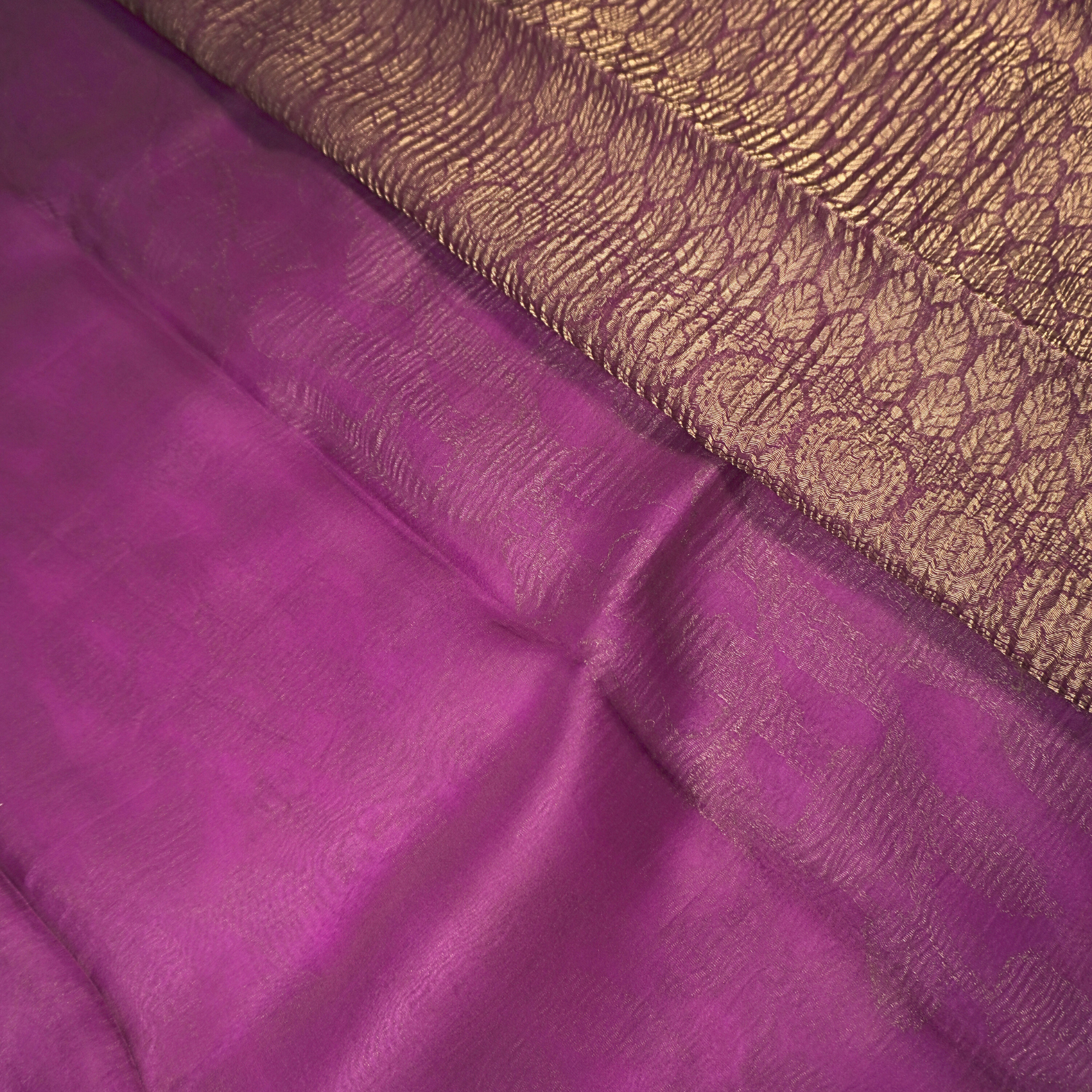 Purple Kora Silk Saree