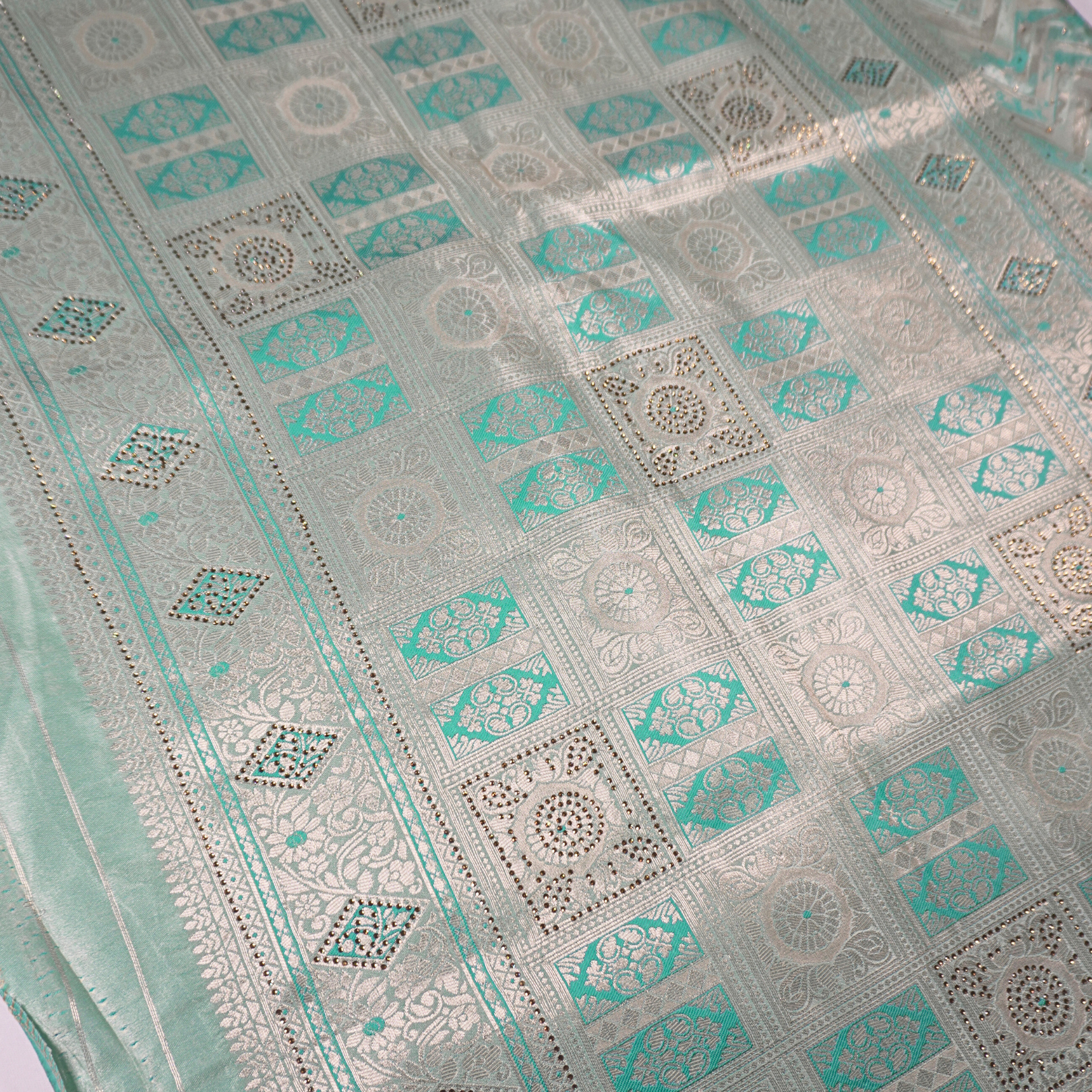 Sage Green Banarasi Silk Saree