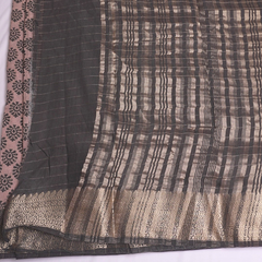 Peach Chanderi Silk Saree