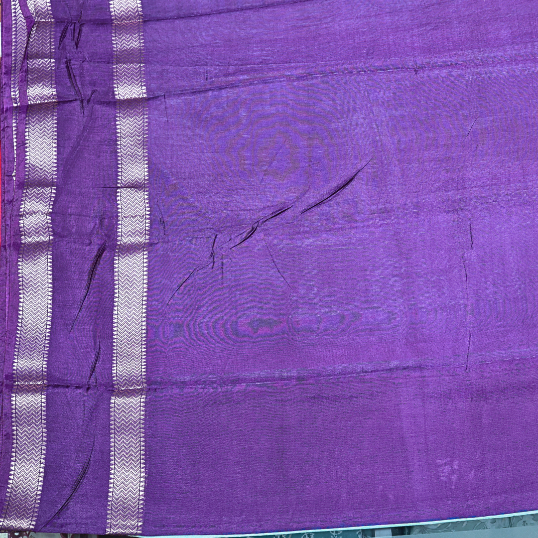 Teal Spun Silk Saree