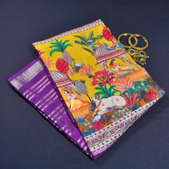 Purple Printed Silk Saree