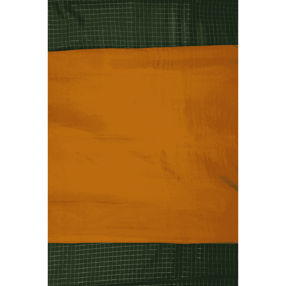 Green Checks with Yellow Border Semi Mysore Silk Saree