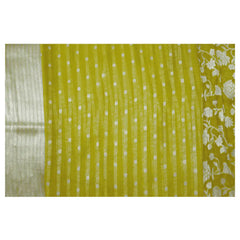 Yellow Semi Banarasi Georgette Silk Saree