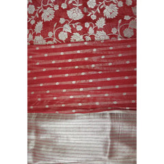 Red Semi Banarasi Georgette Silk Saree