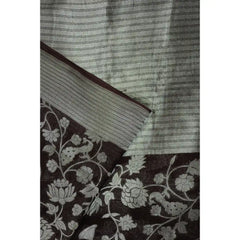Coffee Brown Semi Banarasi Georgette Silk Saree