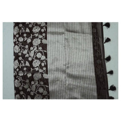Coffee Brown Semi Banarasi Georgette Silk Saree