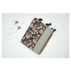 Coffee Brown Semi Banarasi Georgette Silk Saree