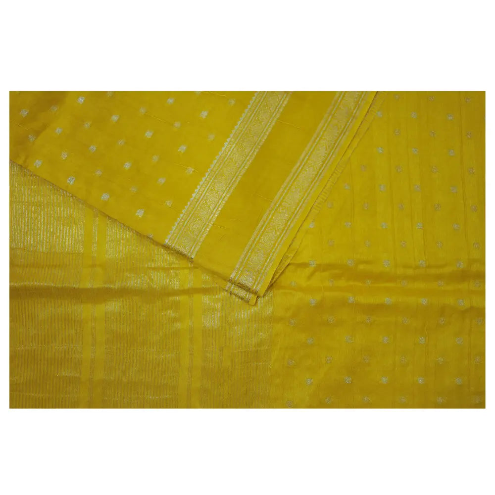 Yellow Semi Mysore Silk Saree
